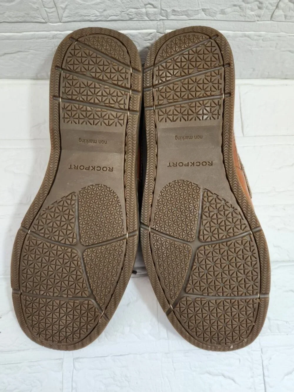 Rockport Adiprene by Adidas Boat Shoes Men Size 11 Brown Leather Lace-Up Preppy